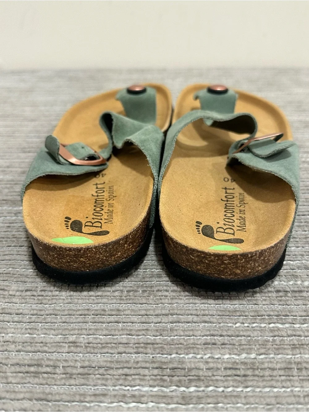 Biocomfort Suede Clogs Mules Shoes Green Mint Sage Made in Spain Women's Size 9 - Picture 5 of 9